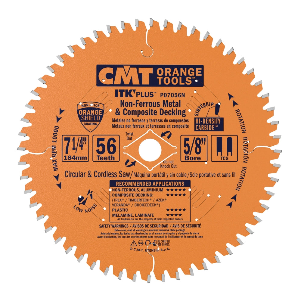 CMT P07056N  ITK Plus Non-Ferrous Metal, 7-1/4" x 56 Teeth - Ace Tool Group - CMT