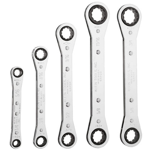Klein 68221 5 Piece Ratcheting Box Wrench Set - Ace Tool Group - Klein
