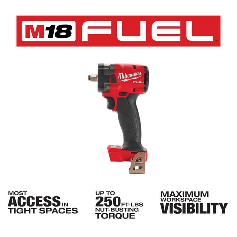 Milwaukee 2855-20 M18 Fuel 1/2" Compact Impact Wrench with Friction Ring (Bare Tool) - Ace Tool Group - Milwaukee