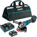 Makita 40V max XGT Brushless Cordless 4-1/2 / 6" Paddle Switch Angle Grinder Kit, electric brake, no lock-off, lock-on, bag, with one battery (4.0Ah) - Ace Tool Group - Makita