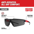 Milwaukee 48-73-2015 Safety Glasses - Tinted Anti-Scratch Lenses 6 Pack - Ace Tool Group - Milwaukee