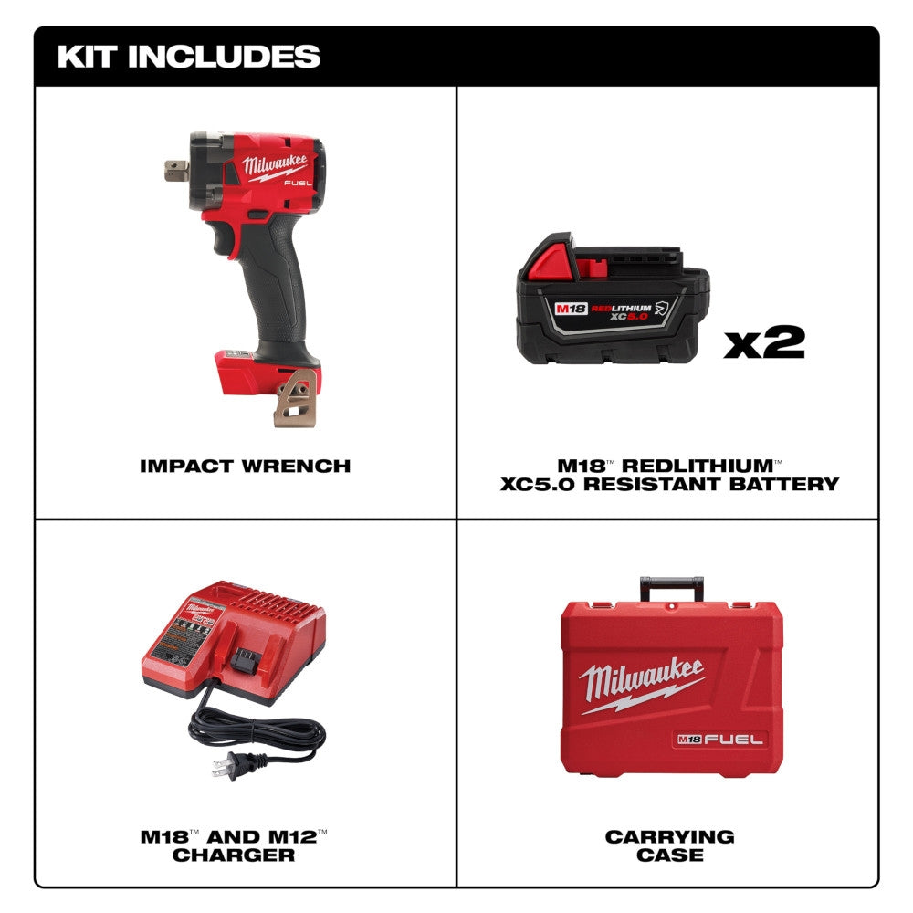 Milwaukee M18 FUEL1/2 " Compact Impact Wrench w/ Pin Detent Kit - Ace Tool Group - Milwaukee