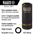 Klein 66052E 2-in-1 Metric Impact Socket, 12, 24 x 19 mm - Ace Tool Group - Klein