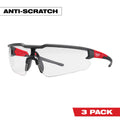 Milwaukee 48-73-2052 3PK Safety Glasses - Clear Anti-Scratch Lenses 6 Pack - Ace Tool Group - Milwaukee