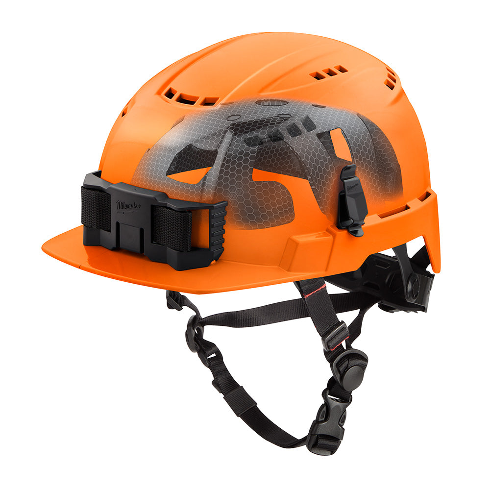 Milwaukee 48-73-1376 BOLT Orange Front Brim Vented Safety Helmet with IMPACT ARMOR Liner (USA) - Type 2, Class C - Ace Tool Group - Milwaukee