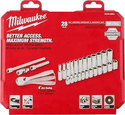 Milwaukee 48-22-9504 1/4" Drive METRIC Socket Set (28-Piece) - Ace Tool Group - Milwaukee