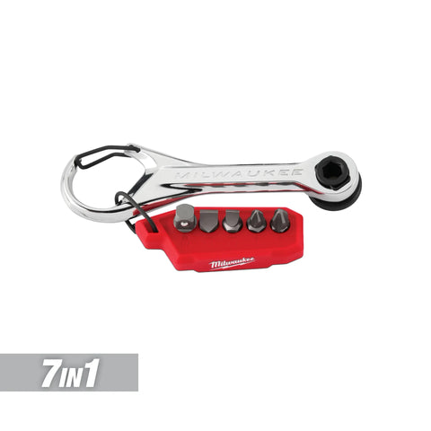 Milwaukee 48-22-2950 7-in-1 Multi-Bit Mini Ratchet - Ace Tool Group - Milwaukee