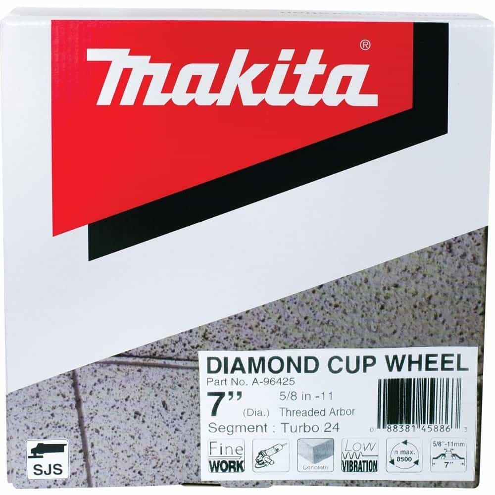 Makita A-96425 24 Segment Turbo Anti-Vibration Diamond Cup Wheel, 7" - Ace Tool Group - Makita