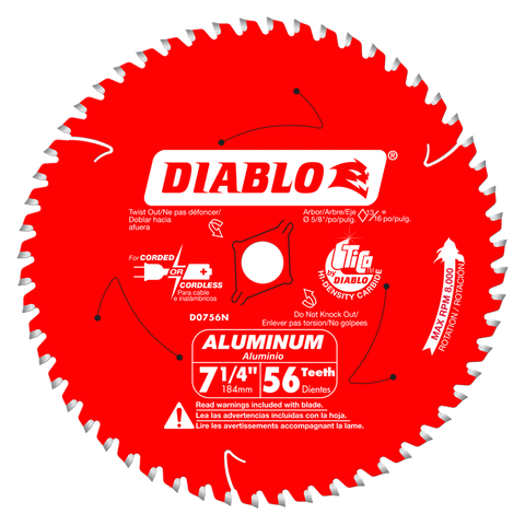 Diablo Tools 7-1/4 In. X 56 Tooth Thick Aluminum Cutting Saw Blade - Ace Tool Group - Diablo