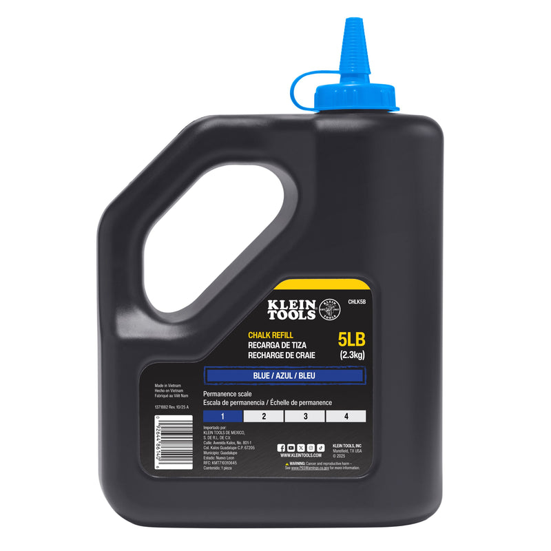 Klein CHLK5B Chalk Refill, Blue, 5-Pound