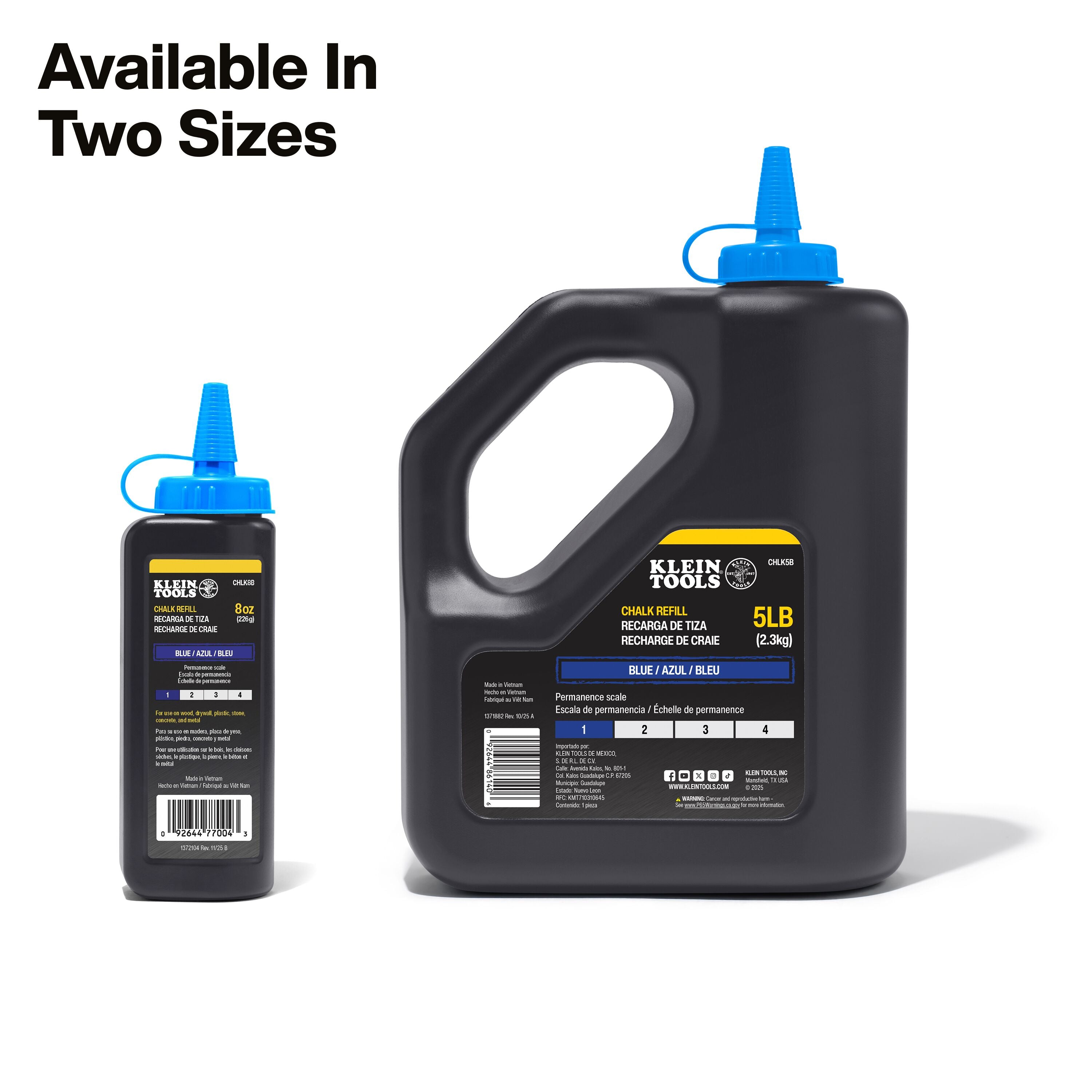 Klein CHLK5B Chalk Refill, Blue, 5-Pound