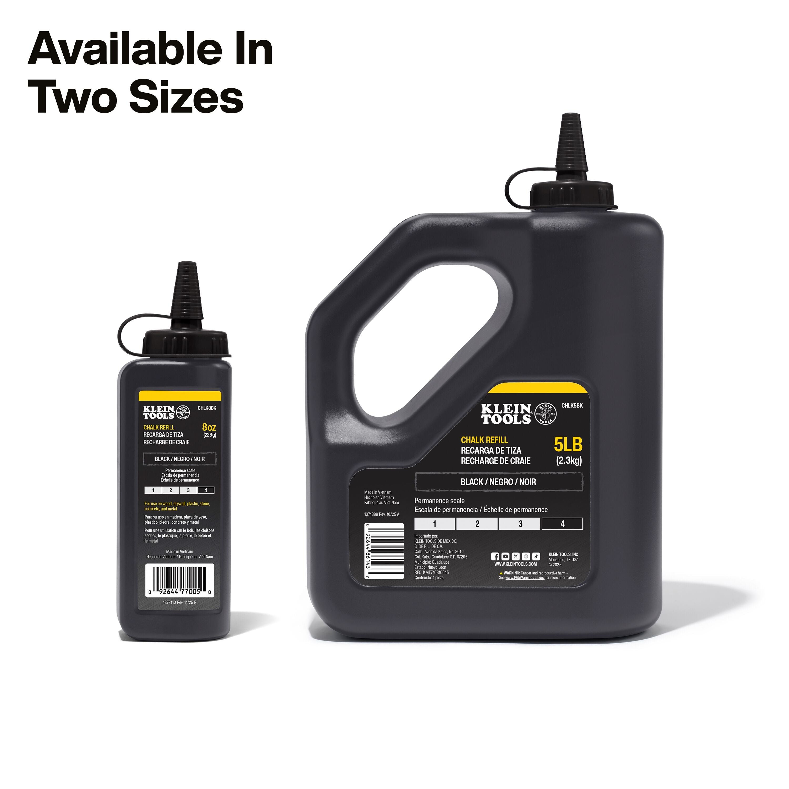 Klein CHLK5BK Chalk Refill, Black, 5-Pound