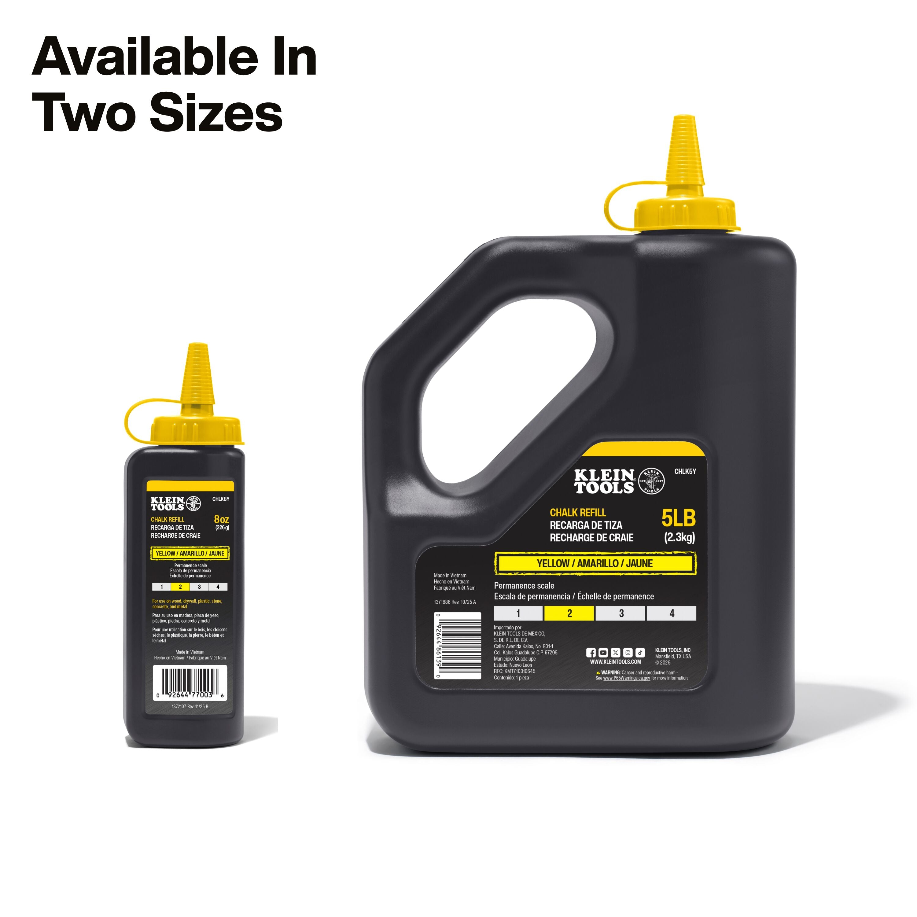 Klein CHLK5Y Chalk Refill, Yellow, 5-Pound
