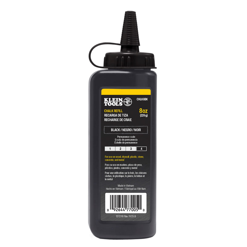 Klein CHLK8BK Chalk Refill, Black, 8-Ounce