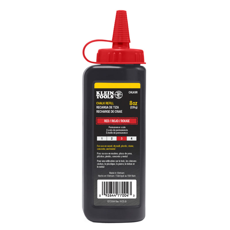 Klein CHLK8R Chalk Refill, Red, 8-Ounce