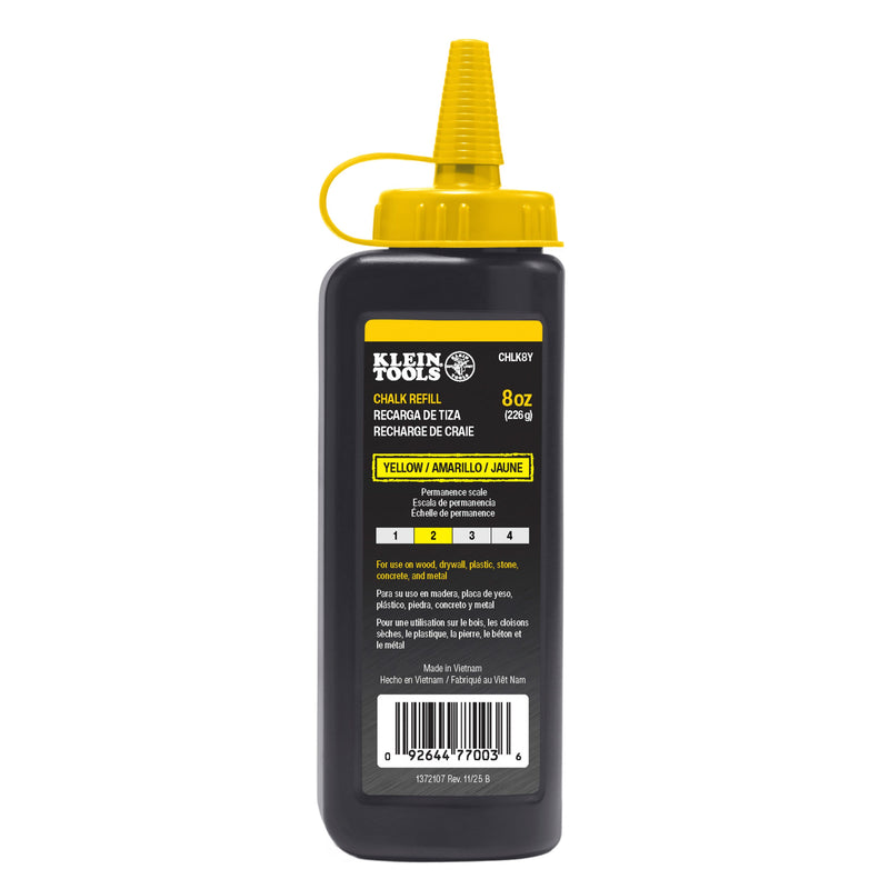 Klein CHLK8Y Chalk Refill, Yellow, 8-Ounce