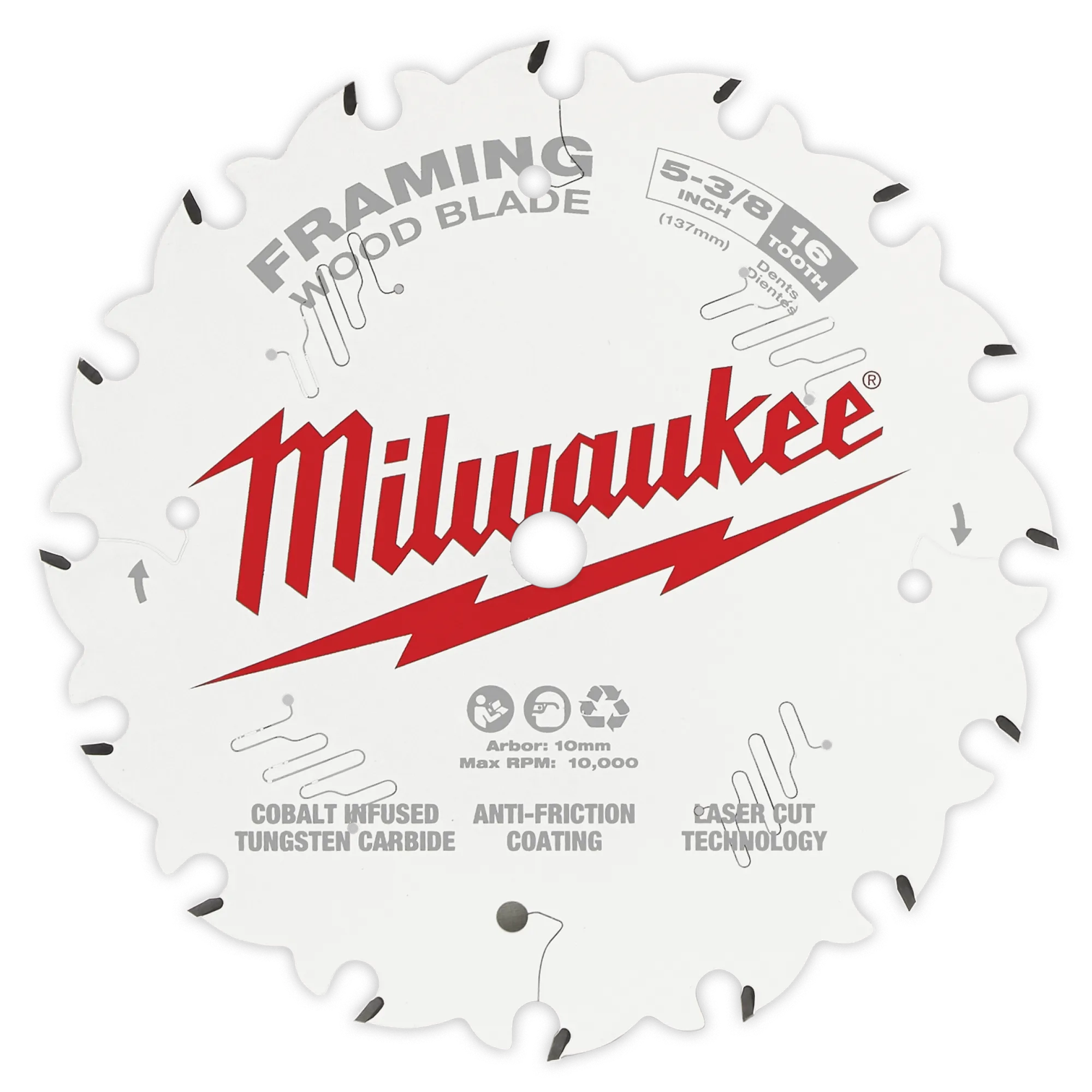 Milwaukee 48-40-0522 5-3/8" 16T FRAMING SAW BLADE 5 Pack - Ace Tool Group - Milwaukee