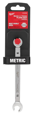 Milwaukee 45-96-8350 9mm X 11mm Double End Flare Nut Wrench - Ace Tool Group - Milwaukee