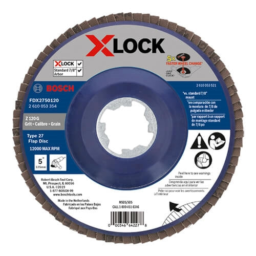 Bosch FDX2750120 5 in. X-LOCK 120 Grit Flap Disc - Ace Tool Group - Bosch