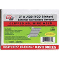PrimeSource GRS10DHG 28 Deg Wire Weld Nails 3" x .120 Smooth Hot Dip Galvanized - 2,000 pcs - Ace Tool Group - Primesource