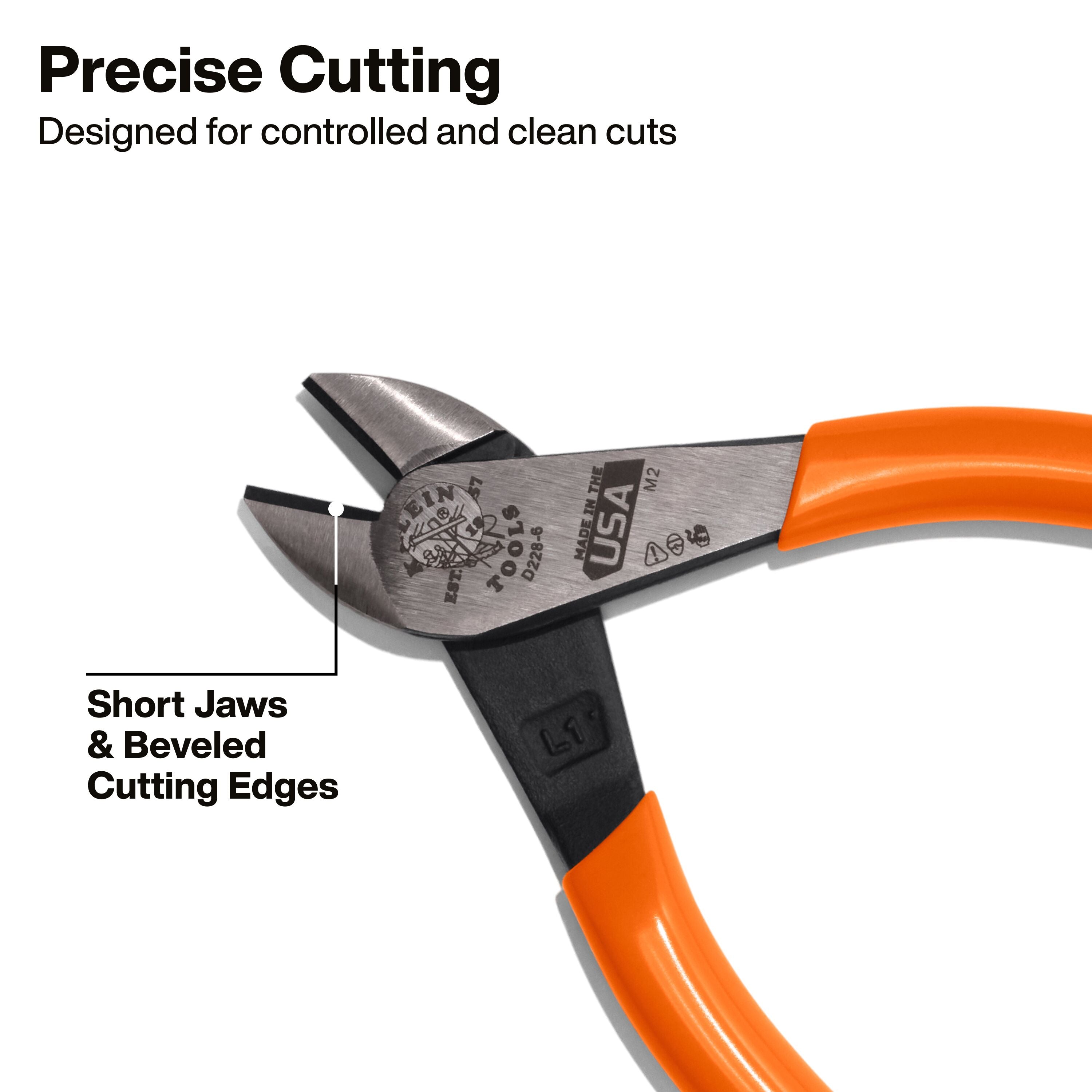 Klein Diagonal Cutting Pliers, High-Leverage, 6-Inch - Ace Tool Group - KLEIN