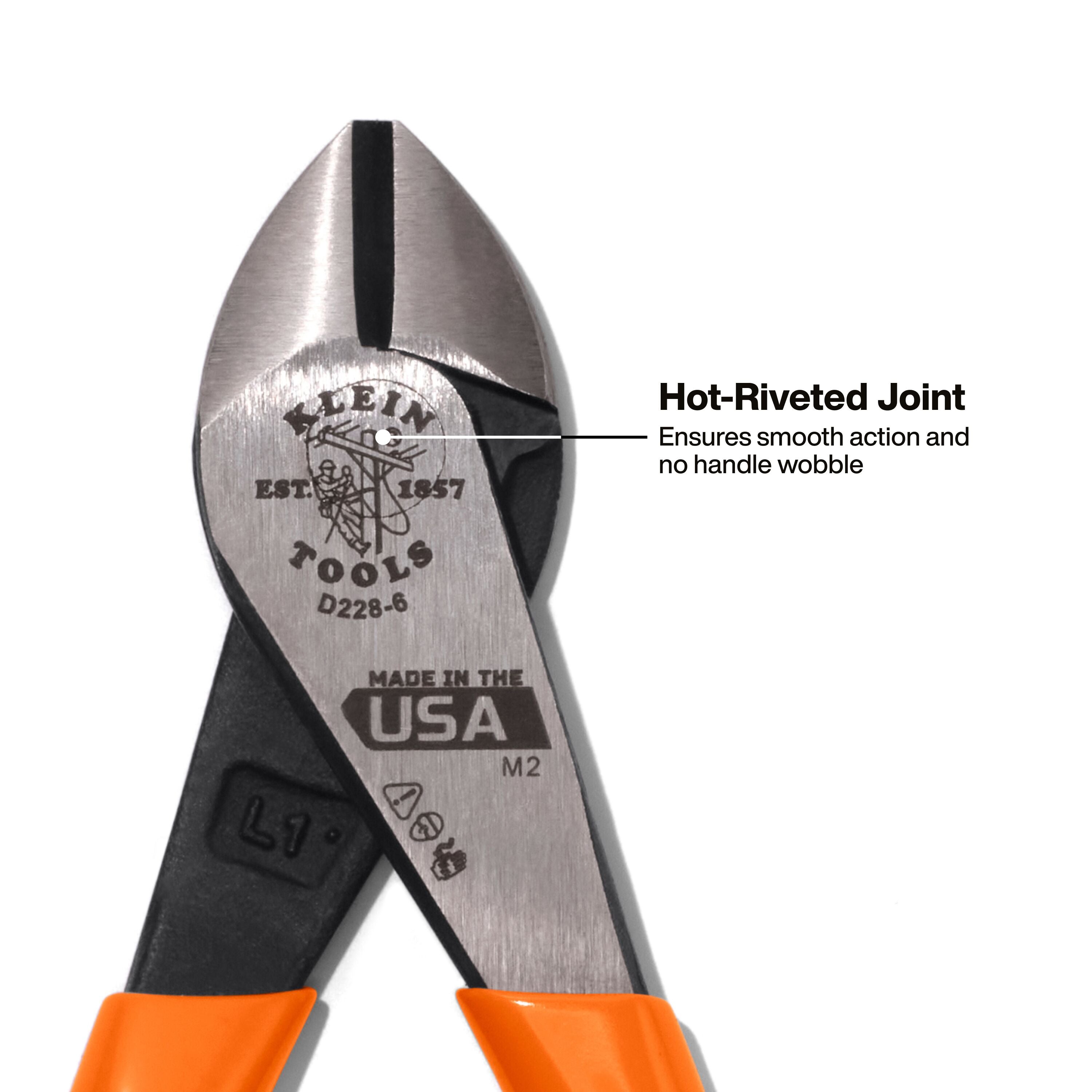 Klein Diagonal Cutting Pliers, High-Leverage, 6-Inch - Ace Tool Group - KLEIN