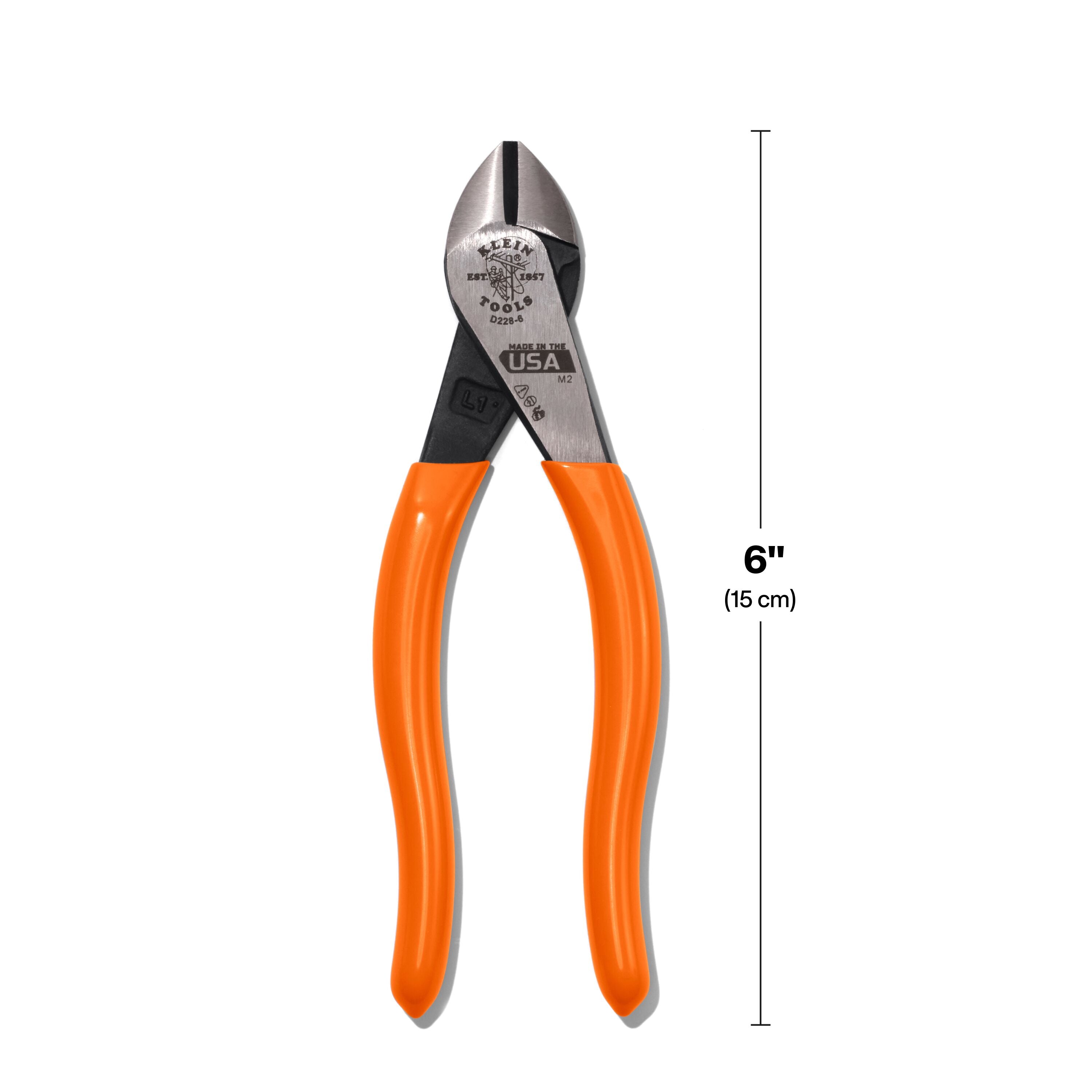 Klein Diagonal Cutting Pliers, High-Leverage, 6-Inch - Ace Tool Group - KLEIN