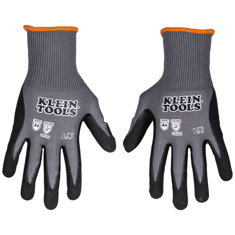 Klein Tools 60589 A4 Cut Knit Dipped Gloves, L, 2-Pr - Ace Tool Group - Klein