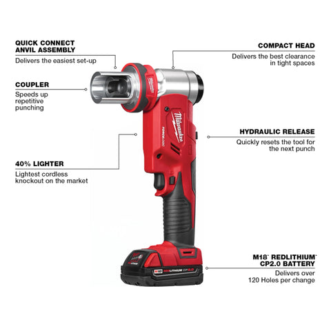 Milwaukee 2677-23 M18 FORCE LOGIC 6T KNOCKOUT TOOL 1/2" - 4" KIT
