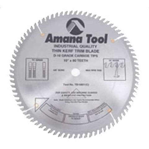 Amana Tool Tb10101 10"/100T Thin Kerf T.C.G.Grind - Ace Tool Group - Amana Tool