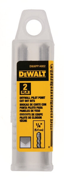 Dewalt Dwapp14002 1/4In Drywall Pilot Point Cut Out Bit 2 - Ace Tool Group - DeWalt