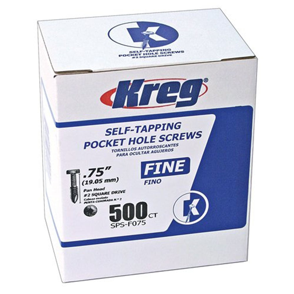 Kreg Pocket Screws - .75", #6 Fine, Pan-Head, 500ct - Ace Tool Group - Kreg