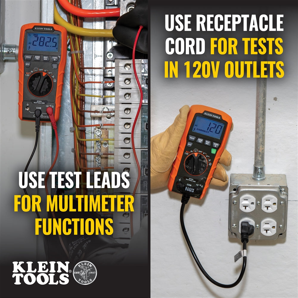 Klein ET270 Digital Multi-Tester Multimeter - Ace Tool Group - Klein