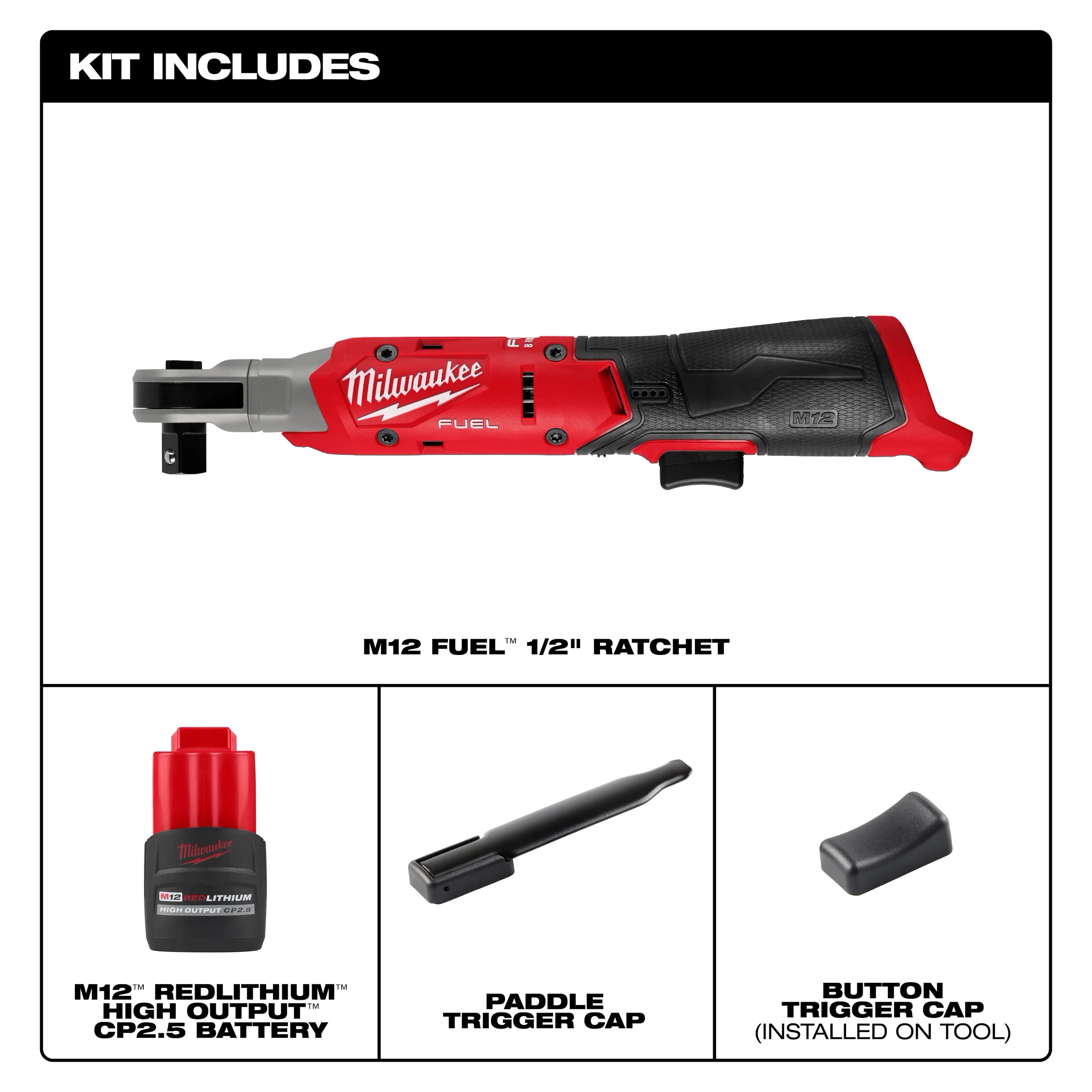 Milwaukee 3054-21 M12 FUEL™ 1/2" Ratchet Kit