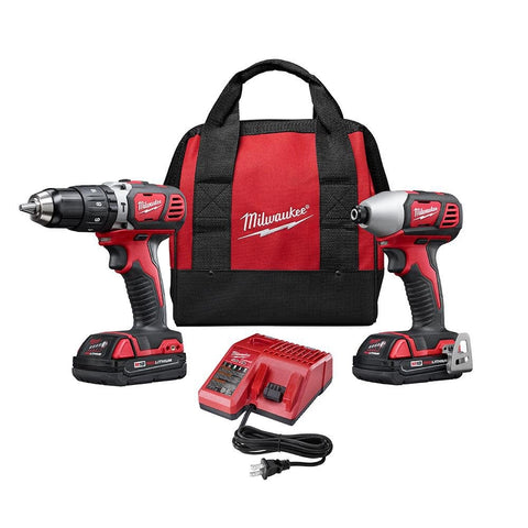 Milwaukee 2697-22CT M18 HAMMER DRILL W/ IMPACT DRIVER COMPACT KIT - Ace Tool Group - Milwaukee