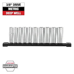 Milwaukee 48-22-9505 3/8" Drive 10pc Deep Well Socket Set - Metric - Ace Tool Group - Milwaukee