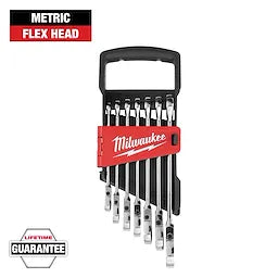 Milwaukee 48-22-9529 7pc Flex Head Ratcheting Wrench Set - Metric