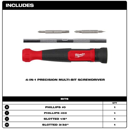 Milwaukee 48-22-2930 4 in 1 Precision Multi-Bit Driver - Ace Tool Group - Milwaukee