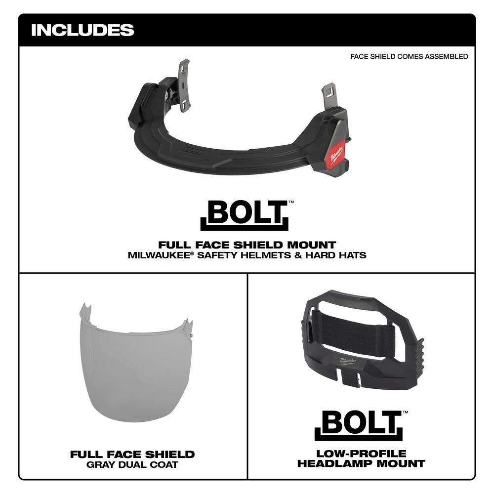 Milwaukee 48-73-1425 Face Shield Gray Dual Coat Lens - Ace Tool Group - Milwaukee