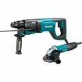Makita HR2641X1 SDS-PLUS 3-Mode Variable Speed AVT Rotary Hammer with Case and 4-1/2" Angle Grinder, 1" - Ace Tool Group - Makita