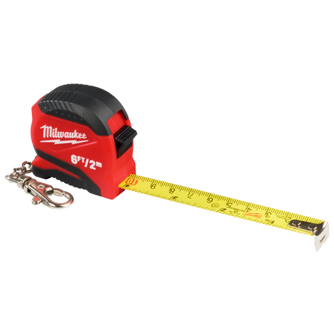 Milwaukee 48-22-1706C 6ft/2m Keychain Tape Measure 6 Pack - Ace Tool Group - Milwaukee