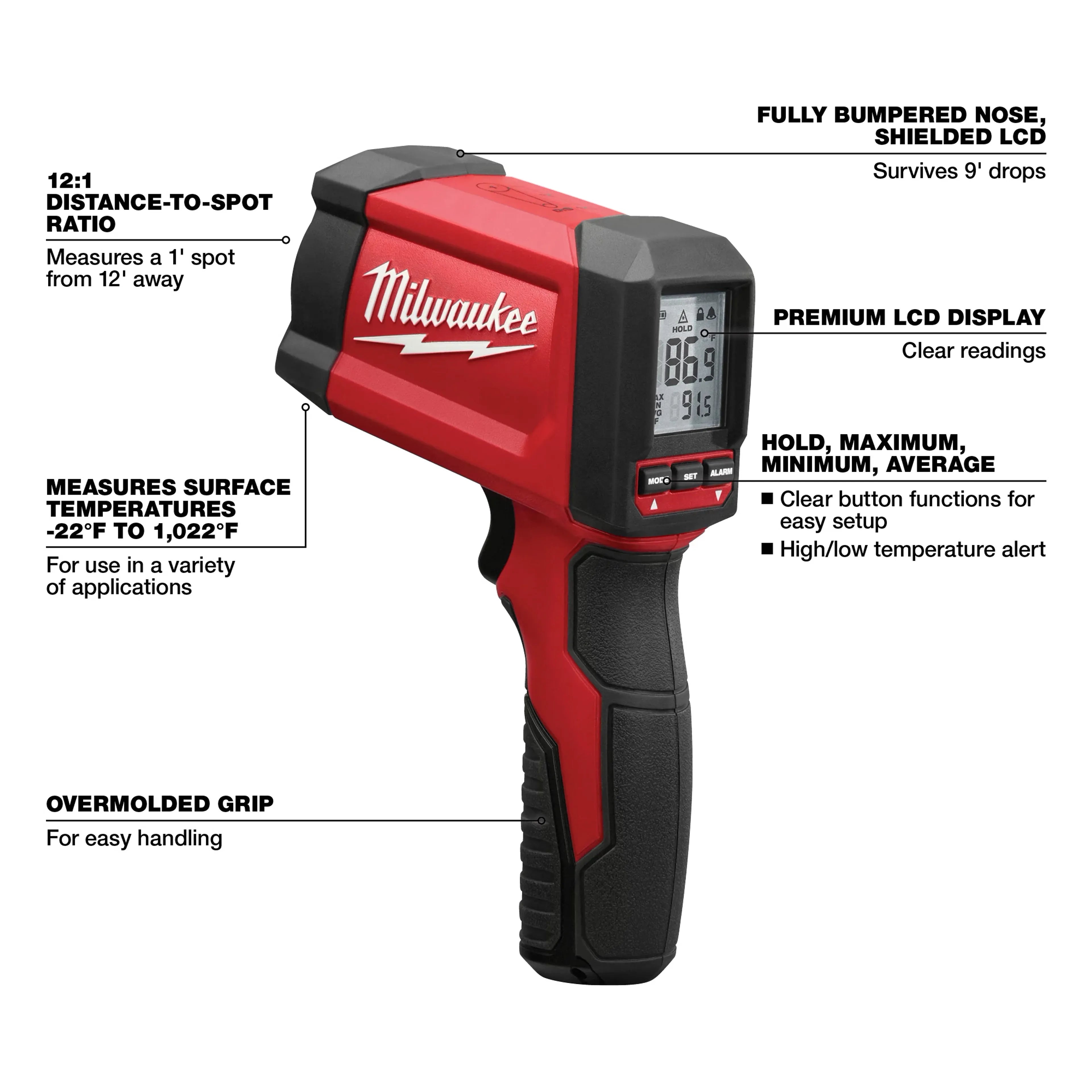 Milwaukee 2268-20 12:1 INFRARED TEMP-GUN - Ace Tool Group - Milwaukee