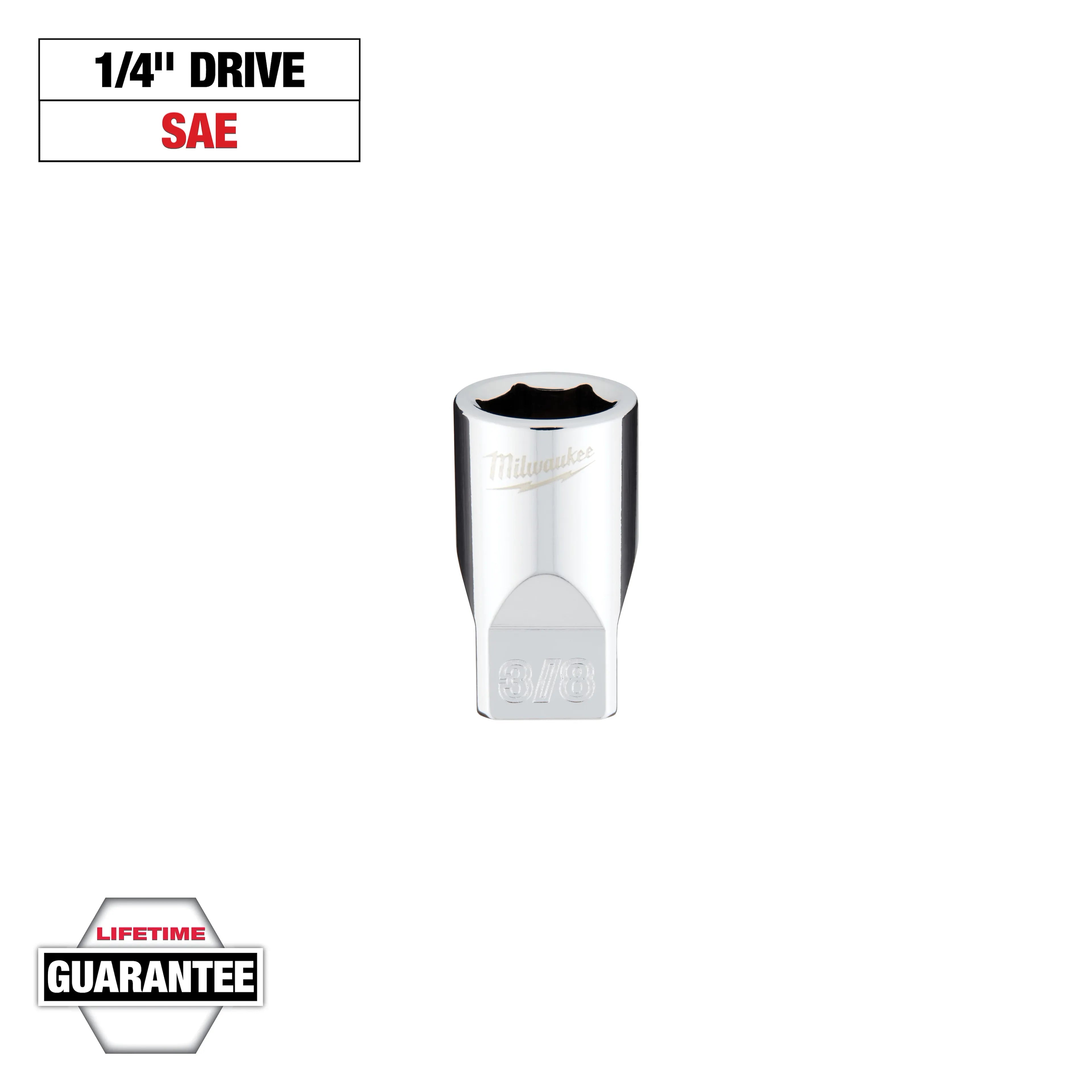 Milwaukee 45-34-9007 1/4 in. Drive 3/8 in. SAE 6-Point Socket - Ace Tool Group - Milwaukee