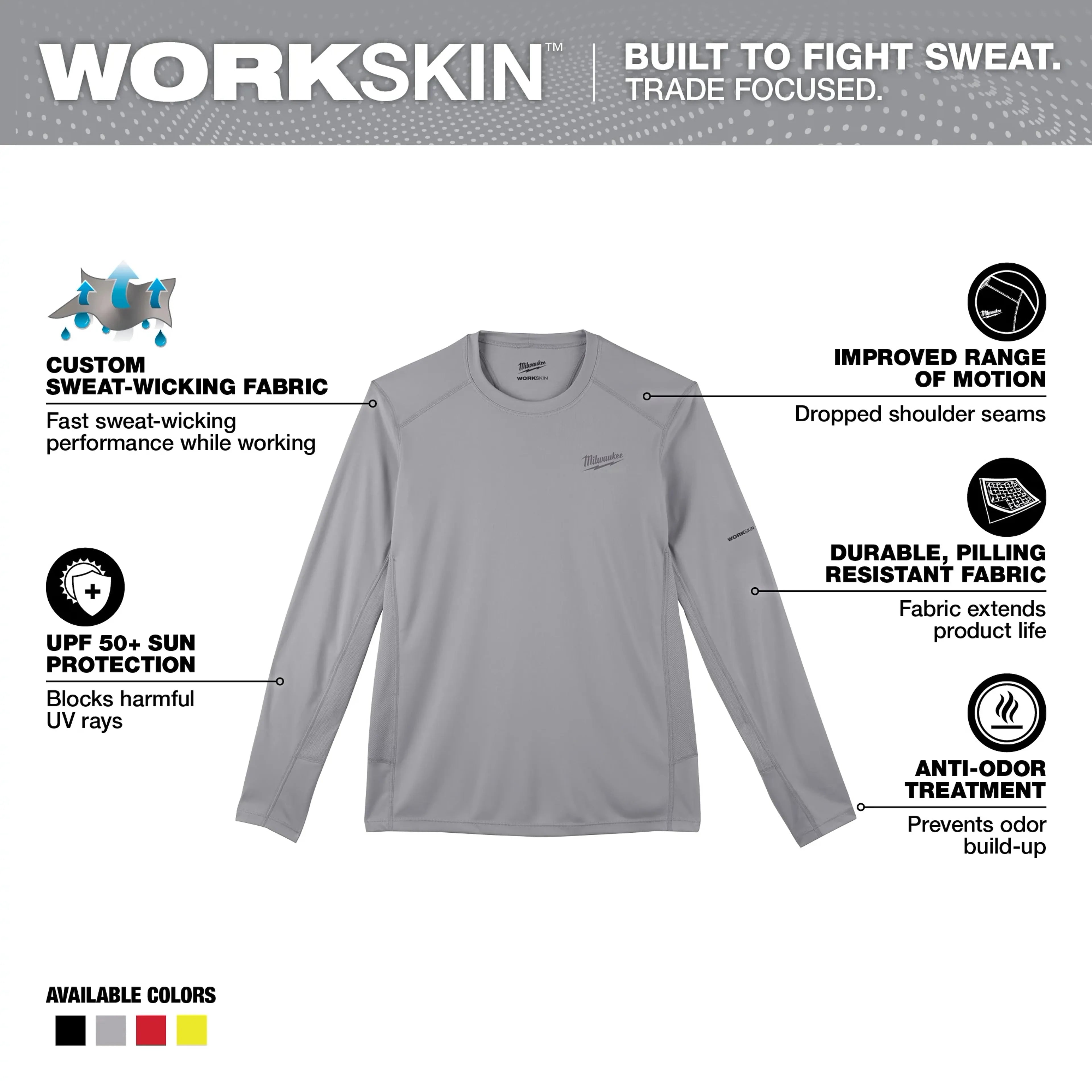 Milwaukee 415G-3X WORKSKIN LIGHT LS SHIRT - GRAY 3X - Ace Tool Group - Milwaukee