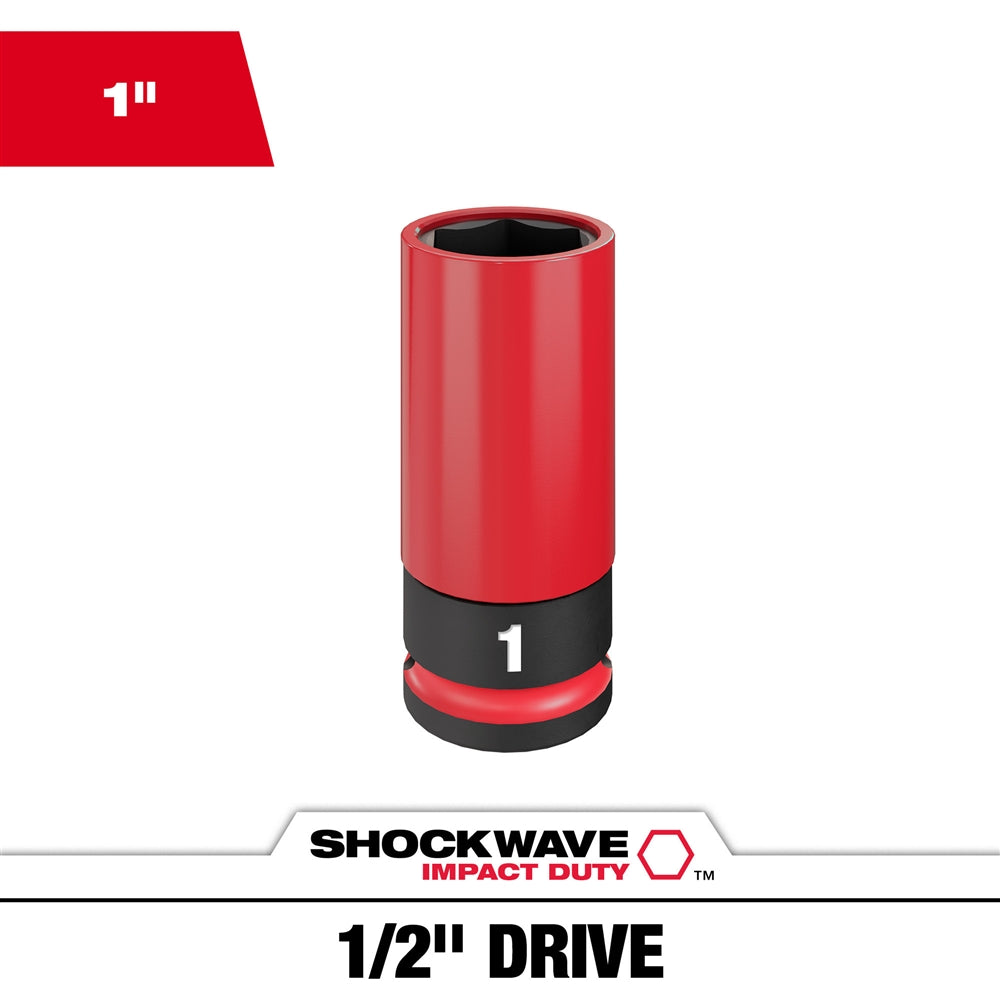 Milwaukee 49-66-7814 SHOCKWAVE Impact Duty 1/2 Drive 1" SAE Lug Nut Wheel Socket - Ace Tool Group - Milwaukee