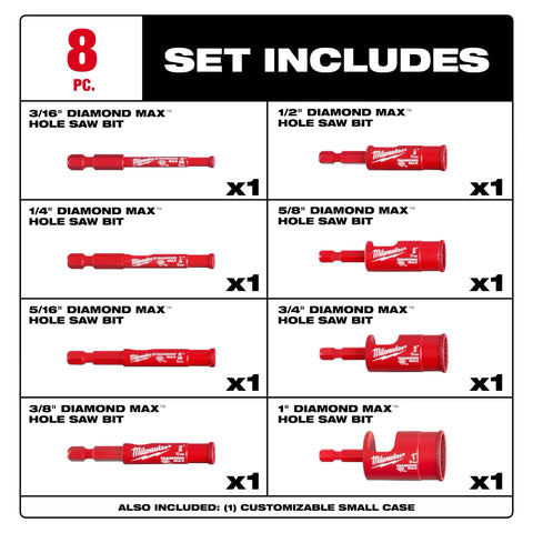 Milwaukee 49-56-0570  Diamond Max Hole Saw Bit Set - 8PC - Ace Tool Group - Milwaukee