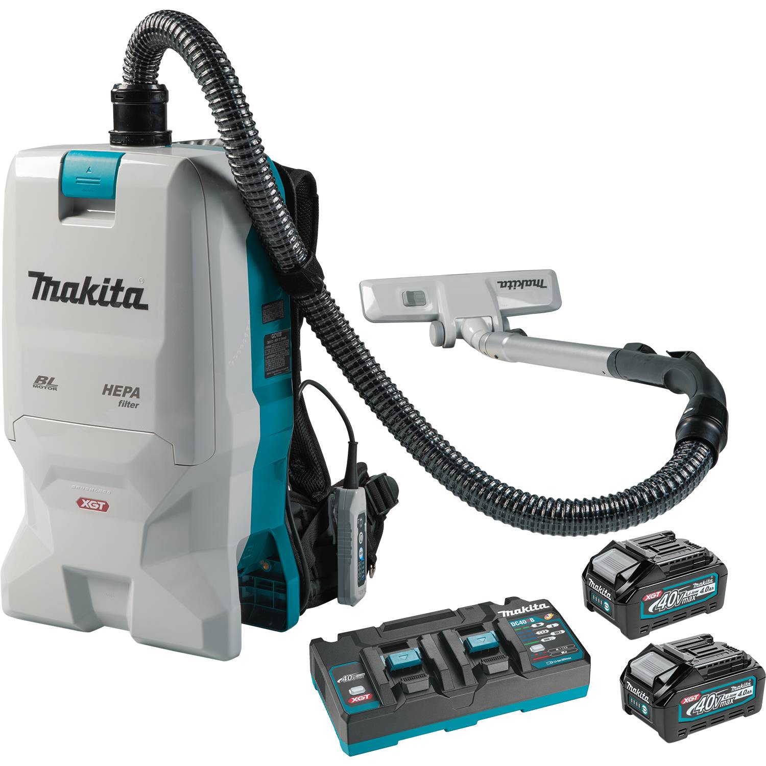 Makita GCV08PM 40V max XGT Brushless Cordless 6 Quart HEPA Filter Dry Backpack Vacuum Kit (4.0Ah) - Ace Tool Group - Makita