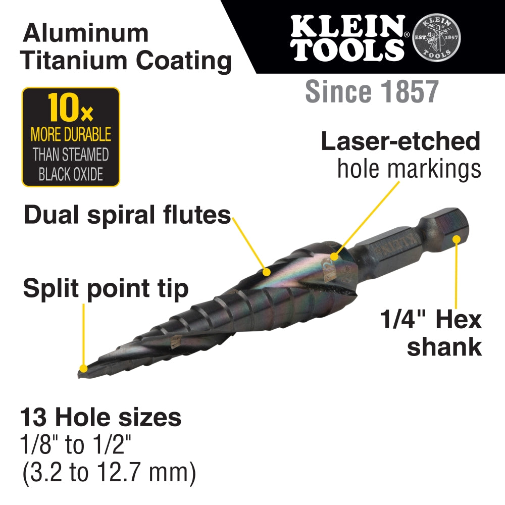 Quick Step Tools Klein Tools QRST01 Quick Release Step Bit 1/2