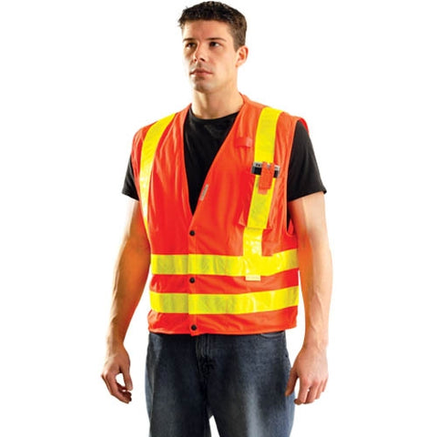 Occunomix LUX-SSLDMS Premium Mesh Gloss Snaps Safety Vest - Ace Tool Group - Occunomix