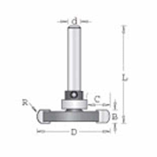 Amana Tool 45676 1/4 Kerf 1-1/4 Round Upper Bb - Ace Tool Group - Amana Tool